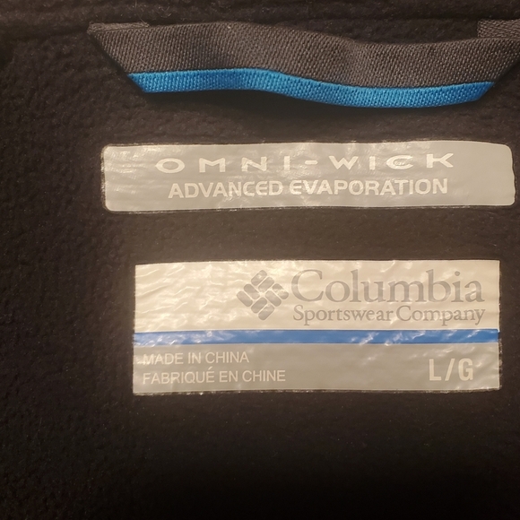 Columbia Men's Omni Wick Full Zip Track Jacket Gray Advanced Evaporation Size L - Picture 6 of 8